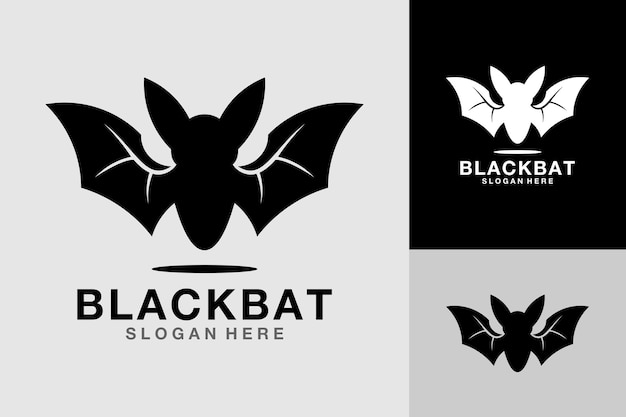 Black Bat Night Animal Logo Design (ontwerp van het logo van de zwarte vleermuis)