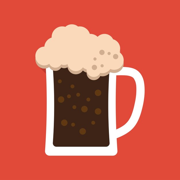 Black beer illustration on transparent background