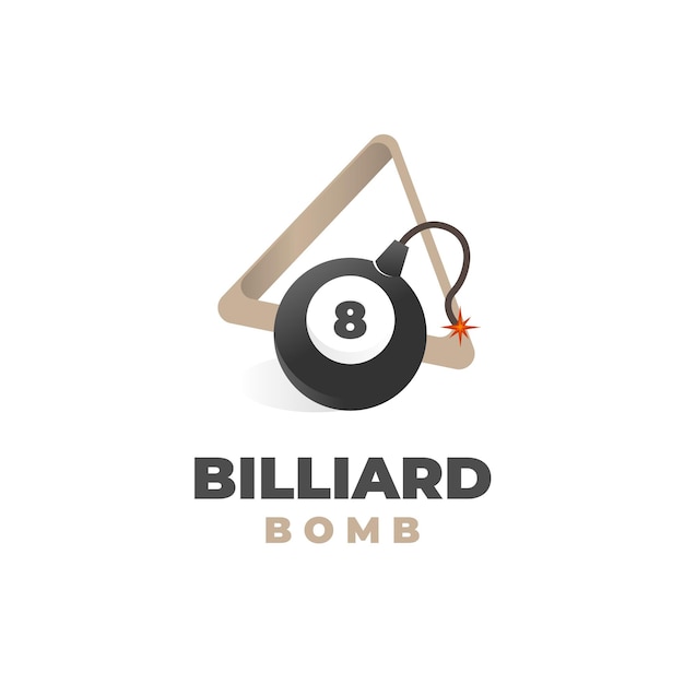 Black Billiard Ball Bomb Vector Illustration Logo