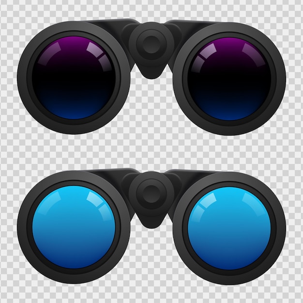 Black binocular on transparent