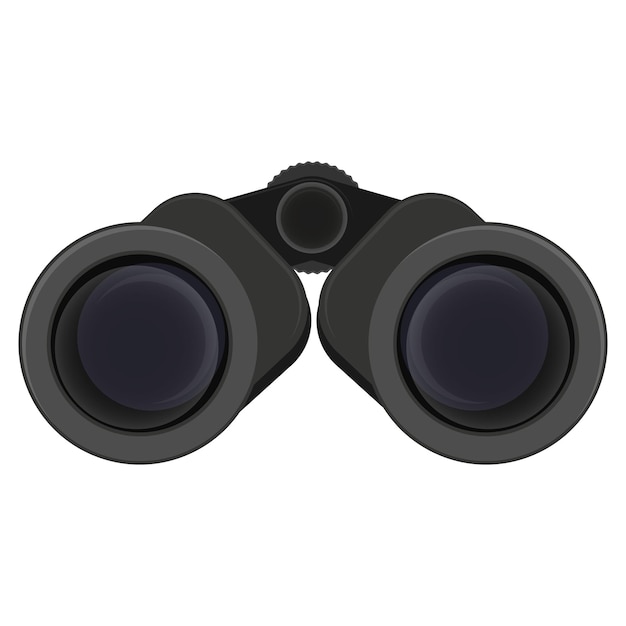 Vector black binoculars isolated on white