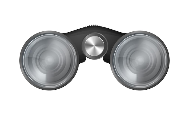 Black binoculars in a realistic style Vector illustration