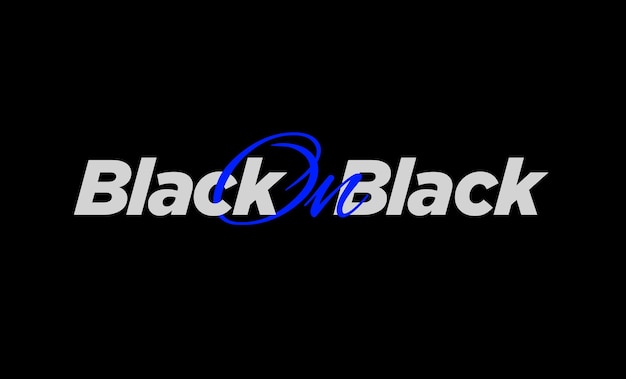 Vector black on black typography unit black on black clothing shop logo