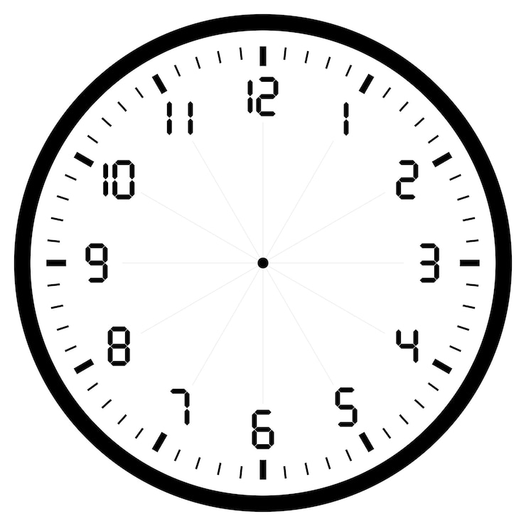 Vector black blank clock isolated on white for web and design