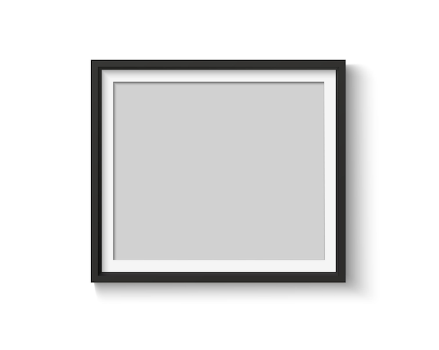 Black blank photo frame set Vector empty pictures on wall Square and rectangle art gallery poster