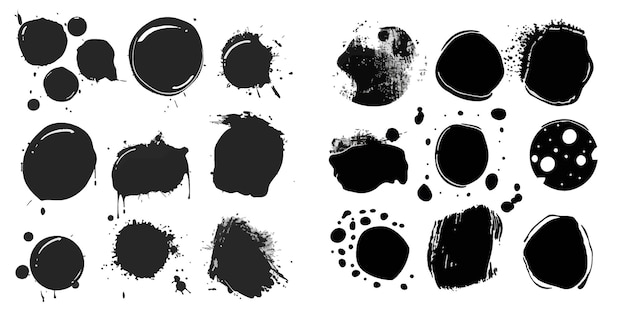 Black blobs round abstract organic shape collection