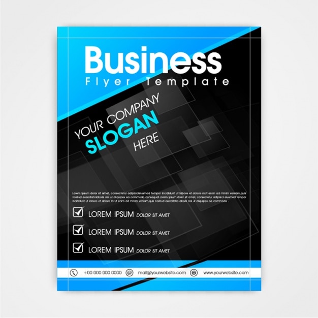 Black and blue business flyer template