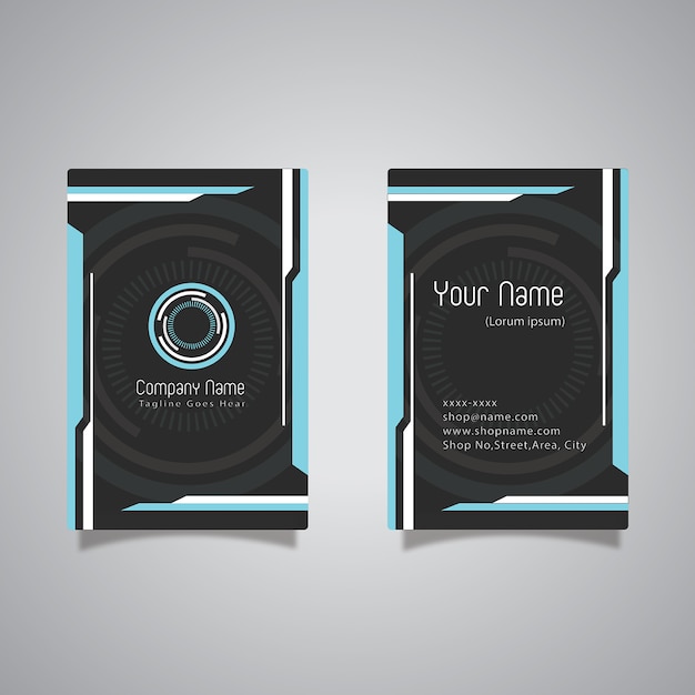 Black and blue business stylish card