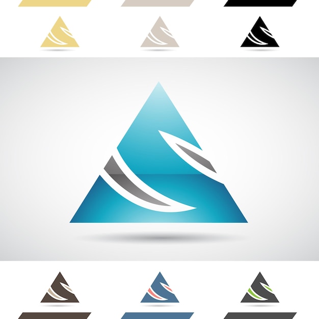 Black and Blue Glossy Abstract Logo Icon of Triangular Letter S