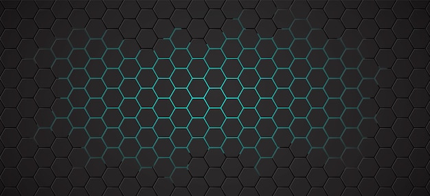 Black Blue Honeycomb Hexagon Vector Abstract Background