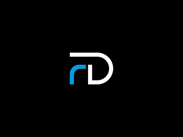 Vector a black and blue logo for rdd