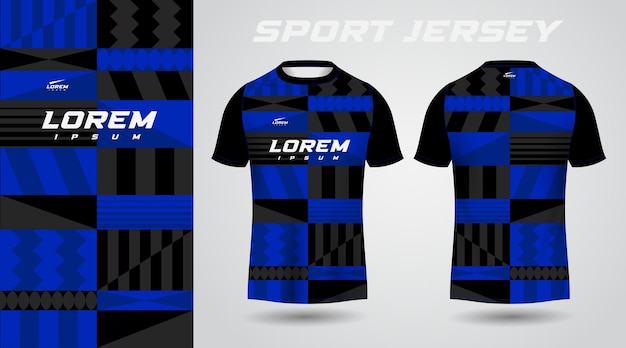 Black and blue shirt sport jersey design