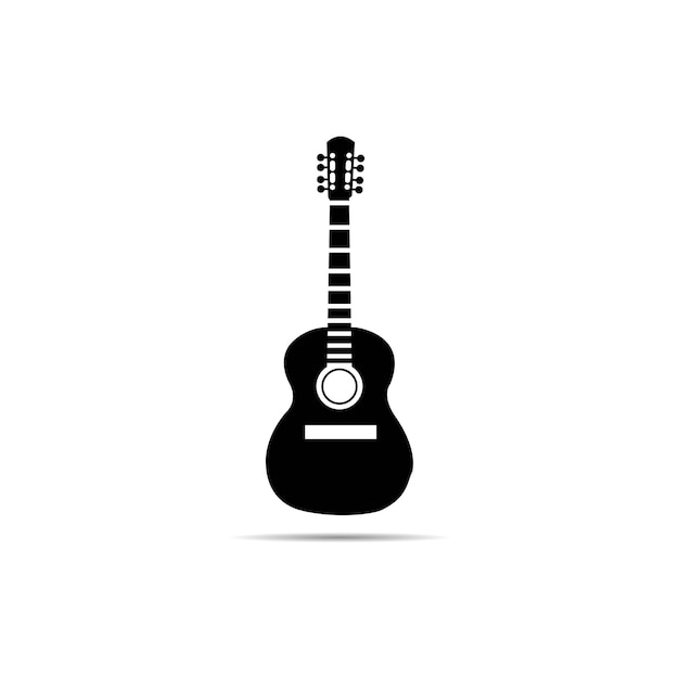 Vector black blues guitar icon simple illustration of black blues guitar vector icon logo isolated on whit