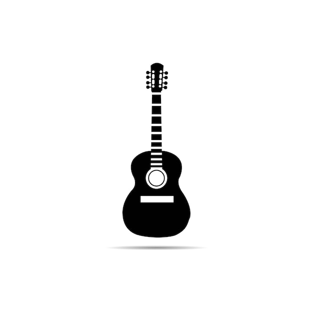 Значок черной блюзовой гитары простая иллюстрация логотипа векторной иконки черной блюзовой гитары, выделенного ничуть