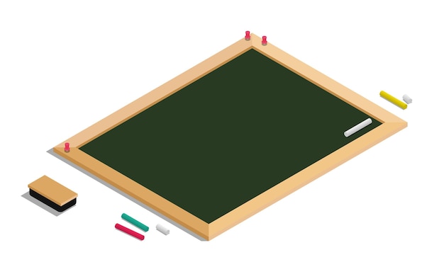 Black board 3d. back to school. vector