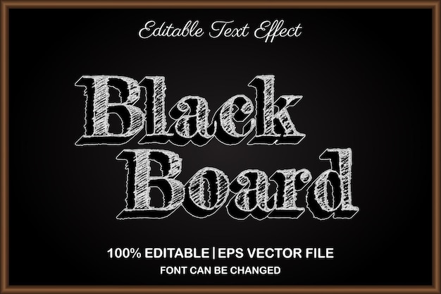 Black board 3d editable text effect