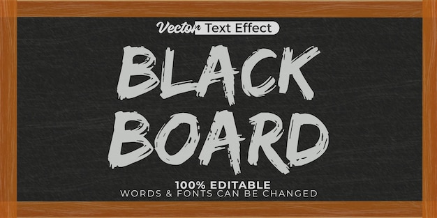 Vector black board vector text effect editable alphabet chalk school student