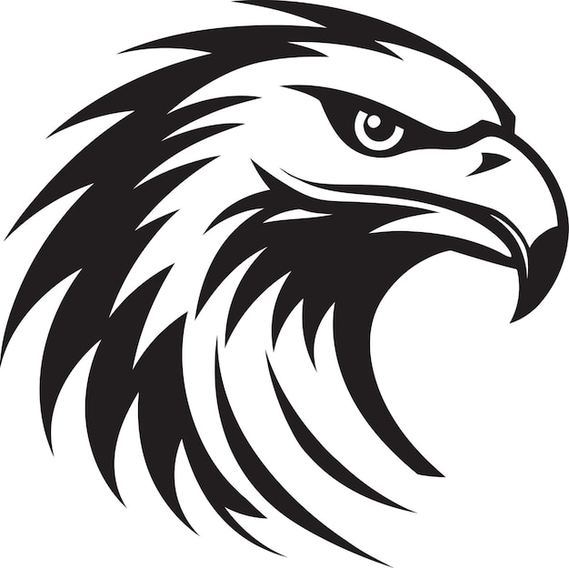 Black and Bold Iconic Eagle Vector Symbol Regal Raptor Eagle Logo in Monochrome