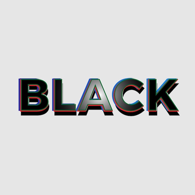 Black bold text effect template