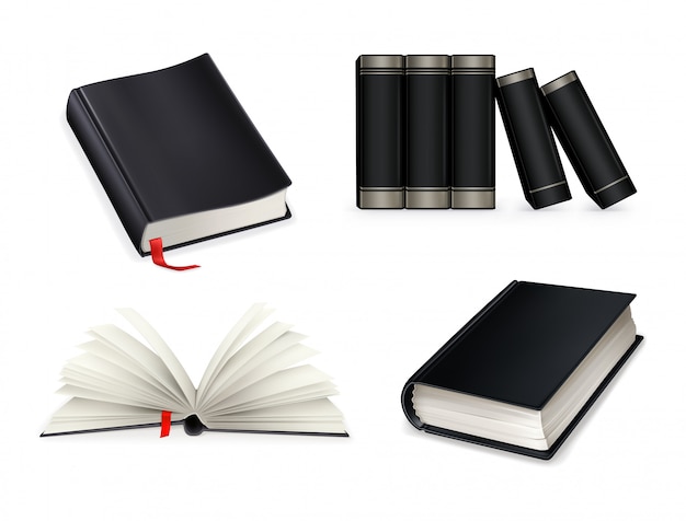 Vector black book set