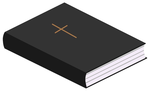 A black book with a cross on the cover