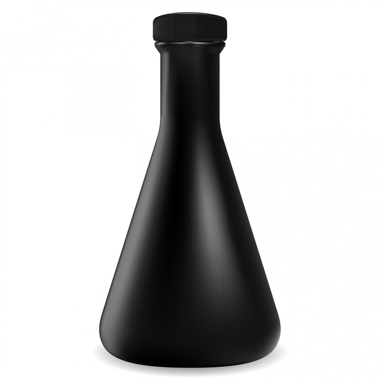 Vector black bottle. glass jar mockup. vector container