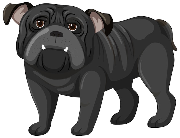 Vector black boxer cartoon style isolated on white