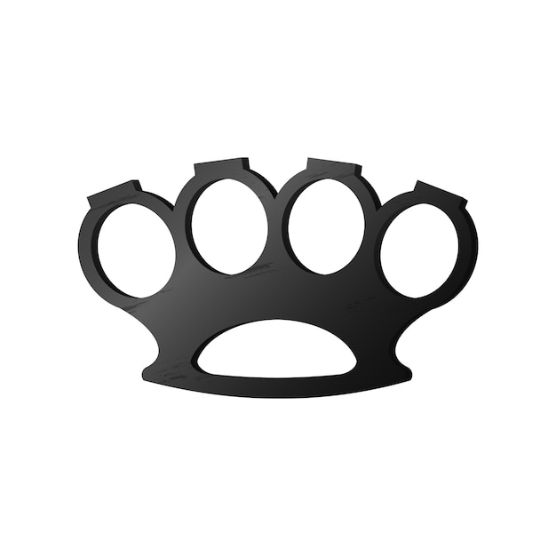 Vector black brass knuckles template aggressive fist worn melee weapon