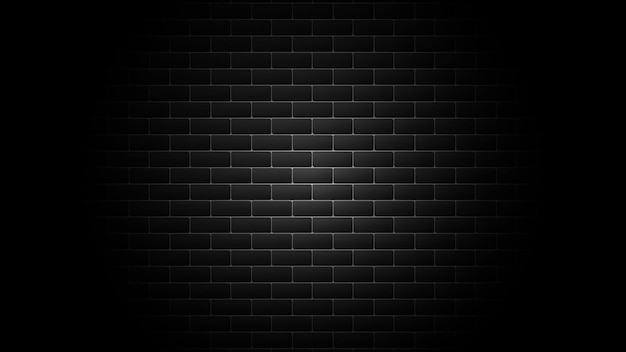 Vector black brick wall background