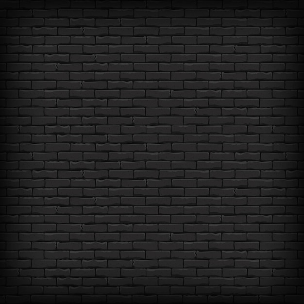 Vector black brick wall with a dark background