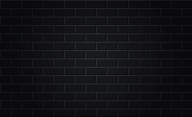 Vector black brickwall background for neon lights posters. template for nightclub