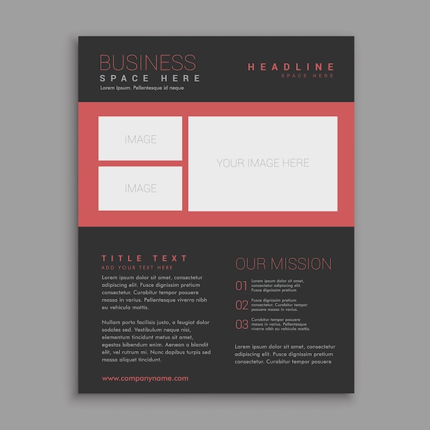 Black brochure design vector template