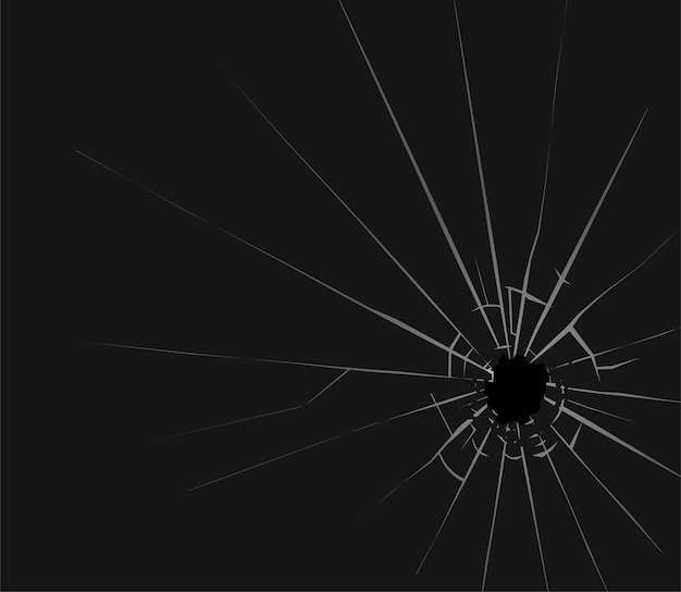Черный разбитое стекло на темном фоне изолированный фон абстрактный фон изолированный векторный значок