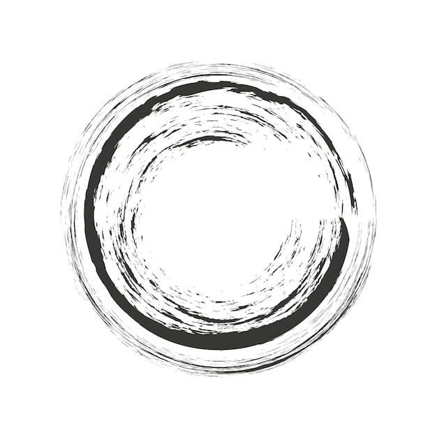 Black brush circle. abstract texture. vector illustration.