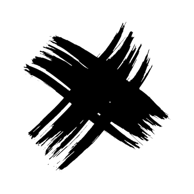 Black brush cross symbol