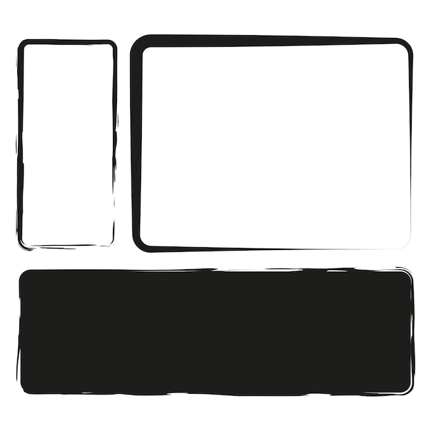 Black brush rectangles vector illustration