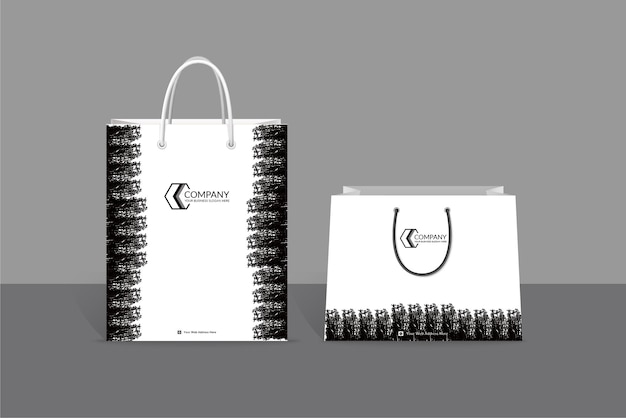 Black brush splatter shopping bag template