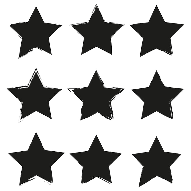 Black brush stars. Ink paint brush stain. Vector illustration. stock image.