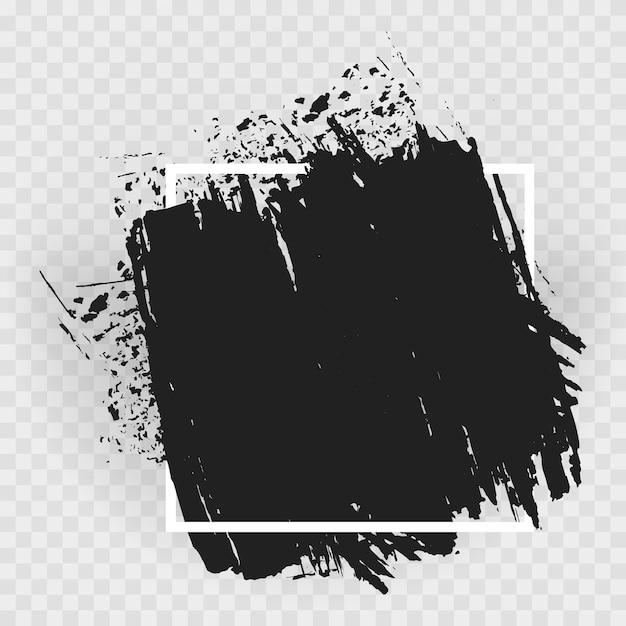 Черная щетка акриловая краска на черном фоне Художественная графика элемент творческого дизайна