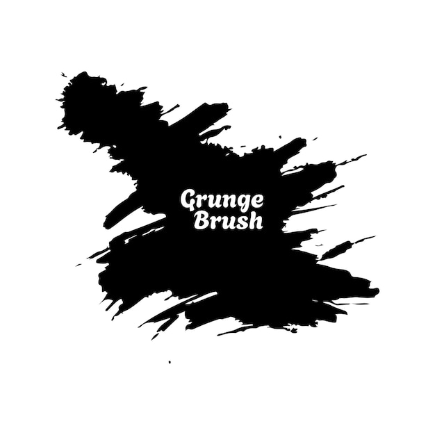 A black brush stroke grunge vector hand painted element