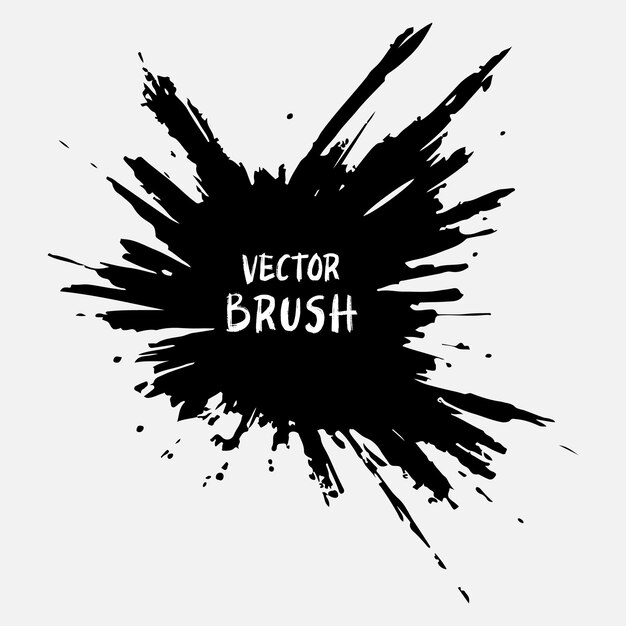 Vector a black brush stroke grunge vector hand painted element