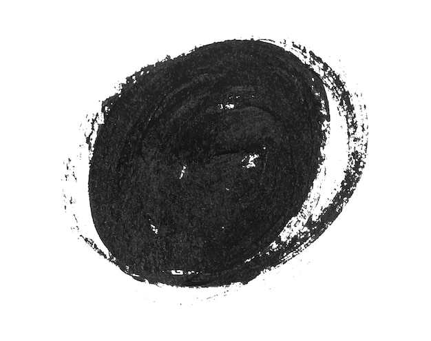 Черный мазок кисти изолирован на белом векторе eps10