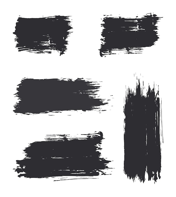 Black brush stroke set