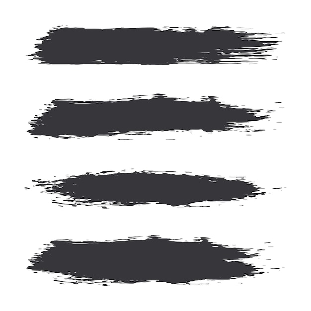 black brush stroke set