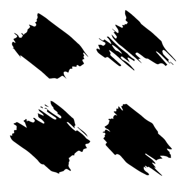 black brush stroke set