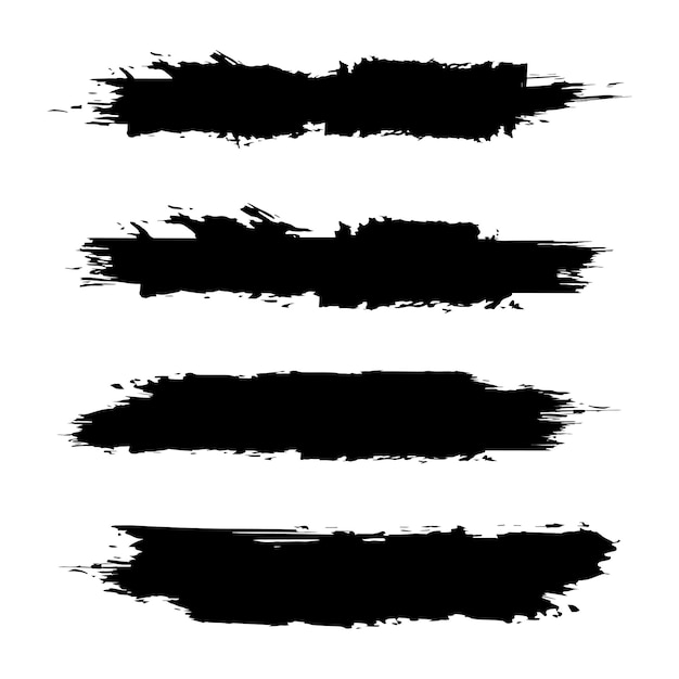 Black brush stroke set