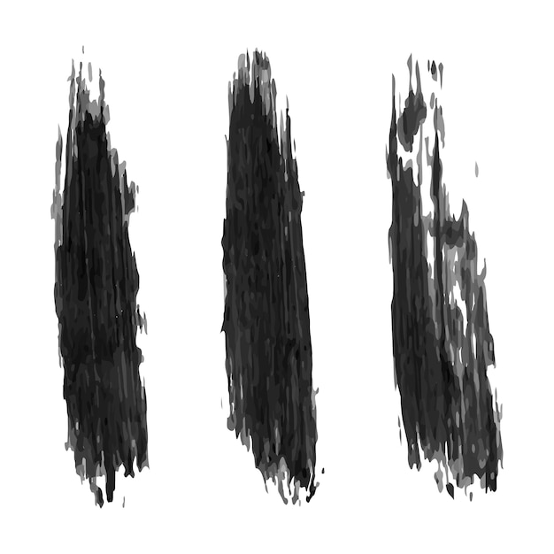 Black brush stroke set