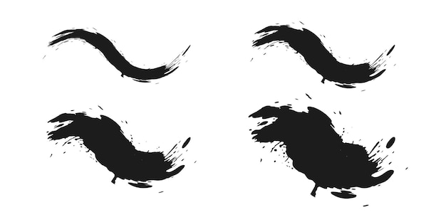 Black brush stroke set