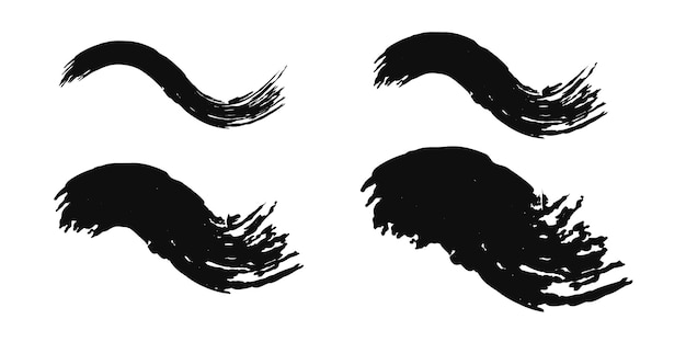 Black brush stroke set