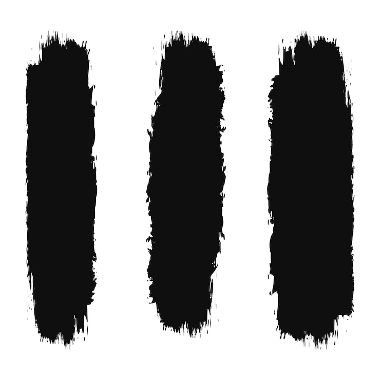 Vector black brush stroke set